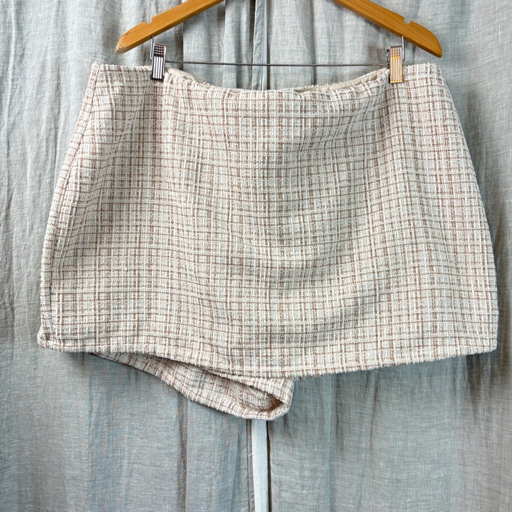 Arula B Tweed Skort Mini Skirt Shorts Womens Plus Size XL 16 Schoolgirl prep